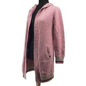 Roots cabin open front cardigan pink cream sz xl 11-12 years cottage cozy warm